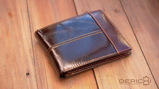 Large Crazy Horse Leather Wallet — 16 Cards, Personalized, RFID Blocking