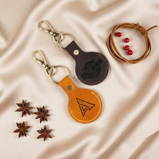 Genuine Leather AirTag Holder Personalized, 3 Colors