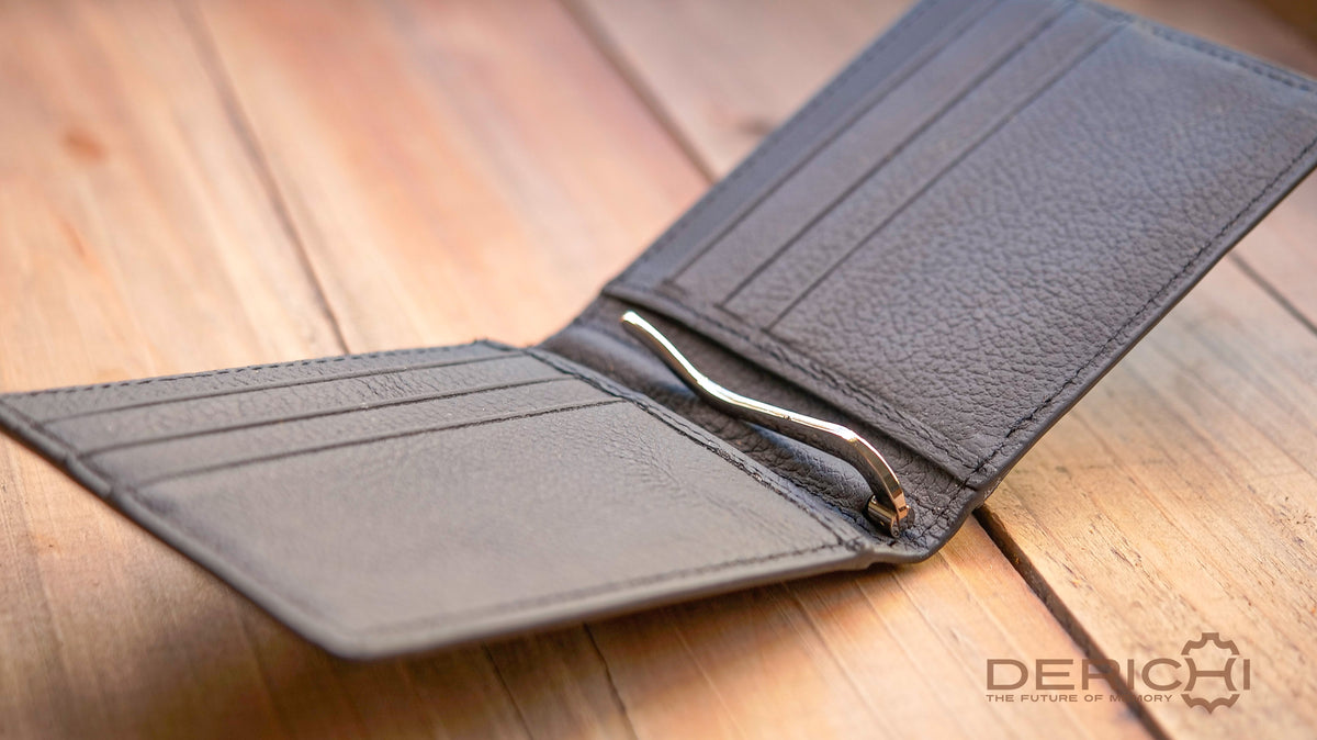 Slim Leather Money Clip Wallet 10 Cards, Personalized, RFID Blocking