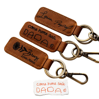 Thick Leather Keychain — 5 Colors, Engraved
