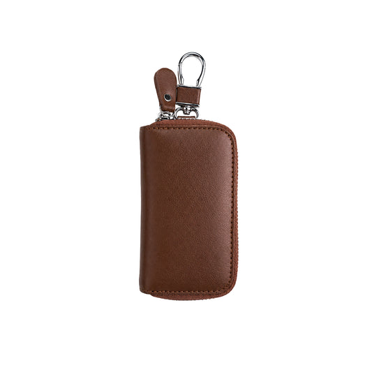 Leather car key organizer holding up to six keys