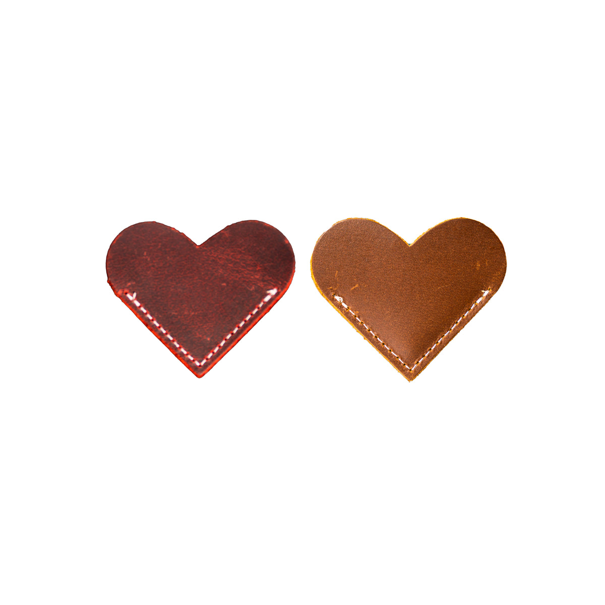 Genuine leather heart bookmark in three colors, personalized with engraving
