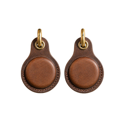 Genuine Leather Brown AirTag Case