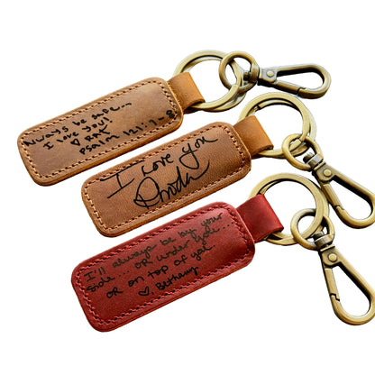 Thick Leather Keychain — 5 Colors, Engraved