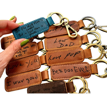 Thick Leather Keychain — 5 Colors, Engraved