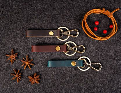 Thin Leather Keychain 5 Colors, Engraved