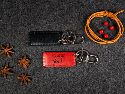 Faux Leather Keychain Engraved, 3 Colors