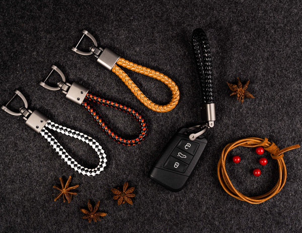 Lanyard Keychain Black White
