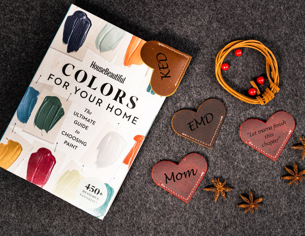 Heart Bookmark Dark Brown Leather