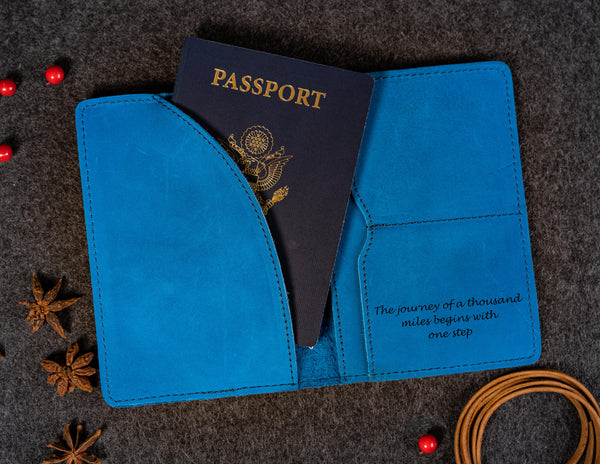 Genuine Leather Passport Holder Brown