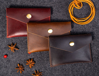 Slim Leather Card Holder 3 Colors, Front Pocket