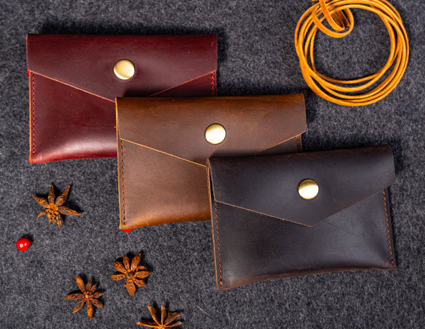 Grain Leather Slim Coin Purse