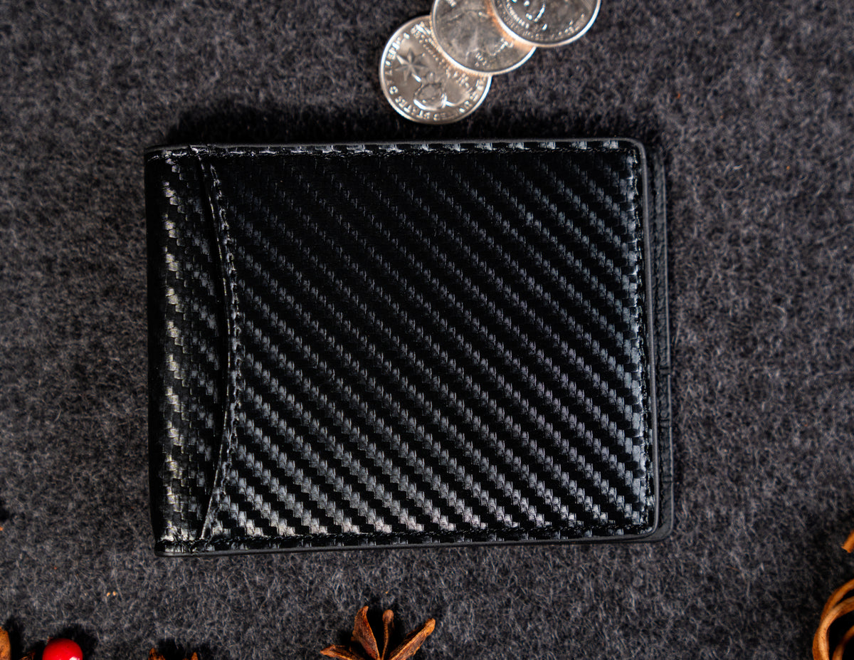 Slim Leather Money Clip Wallet 10 Cards, Personalized, RFID Blocking