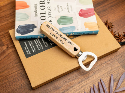 Personalized Wood Bottle Opener Engraved Wedding Favor
