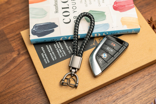 Lanyard Keychain Black White
