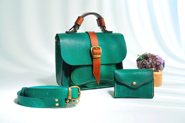 Leaf Green Handbag Set