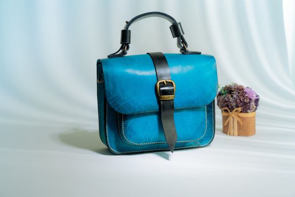 Blue Handbag set with Wallet