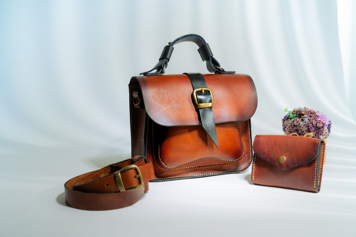 Brown Handbag Set