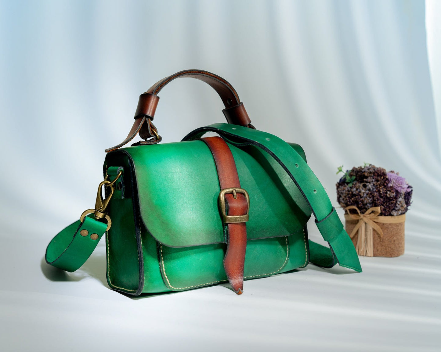 Unique handmade leather handbag