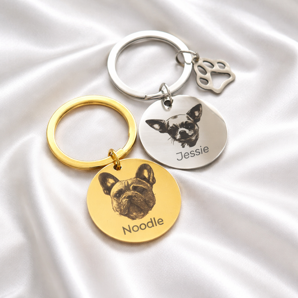 Stainless Keychain Round Golden