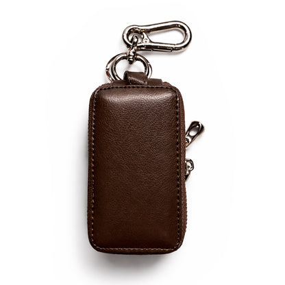 Double Zipper Leather Car Key Case Personalized