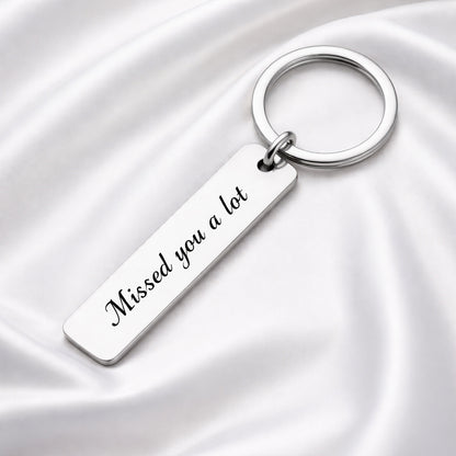 Engraved Stainless Steel Bar Keychain — Gold & Silver