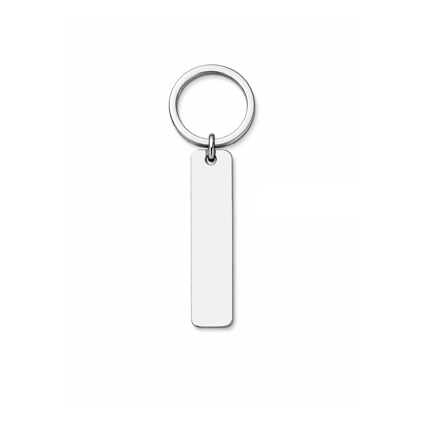 Engraved stainless steel bar keychain in gold and silver