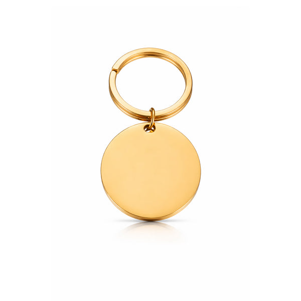 Stainless Keychain Round Golden