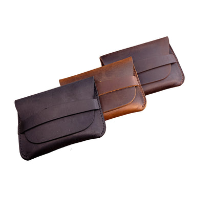 Folding Leather Business Card Holder 3 Colors