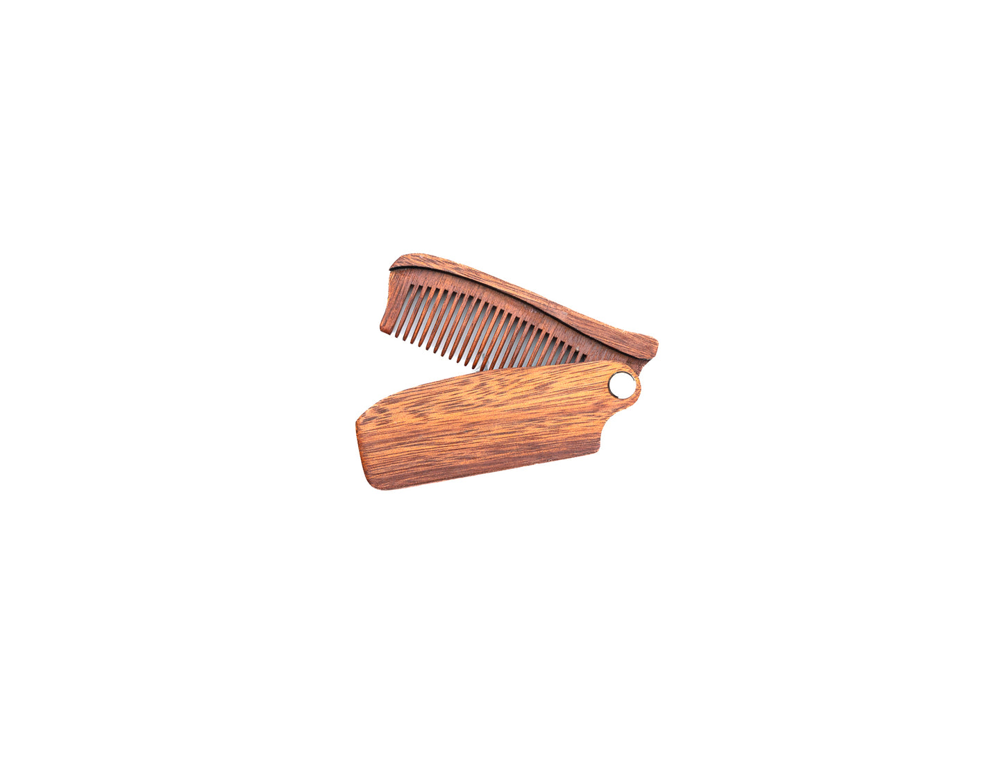 Folding Wooden Beard Comb Engraved, Pocket Size