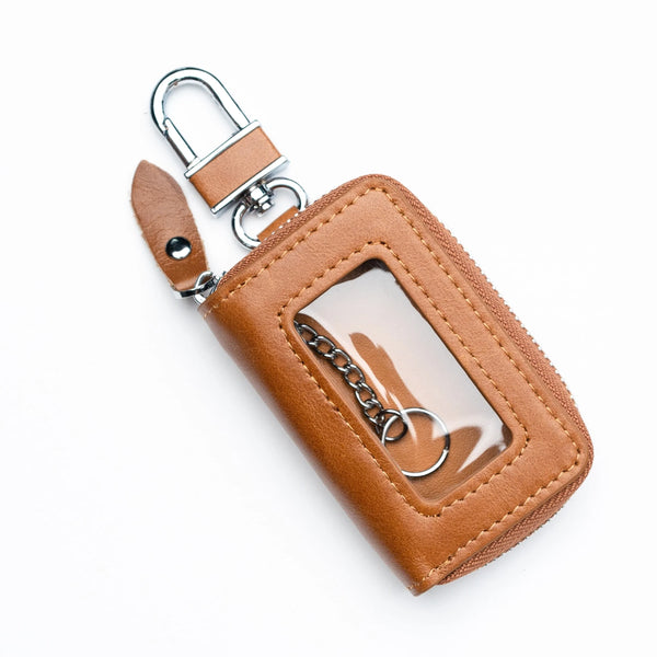 Car Key Case Dark Brown Premium Leather