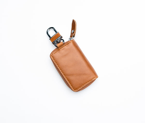 Car Key Case Brown Premium Leather