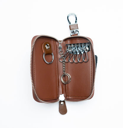 Leather Car Key Organizer Holds 6 Keys