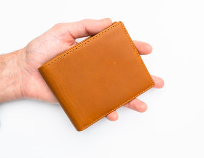 Crazy Horse Leather Trifold Wallet Personalized, RFID Blocking