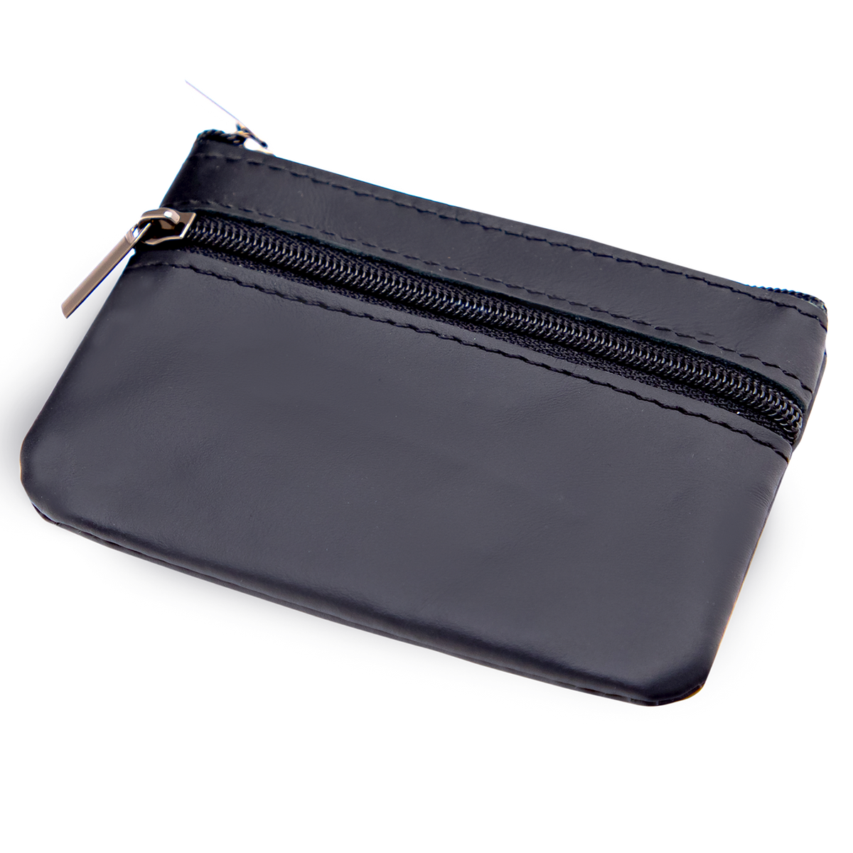 Leather Zip Coin Purse RFID Blocking, Two Compartments