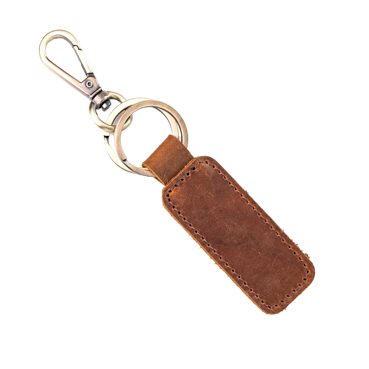 Thick Leather Keychain — 5 Colors, Engraved