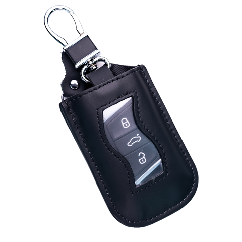 Genuine Leather Car Key Pouch Black