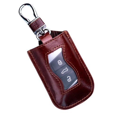 Genuine Leather Car Key Pouch Coffee