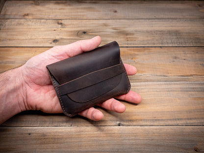 Folding Leather Business Card Holder 3 Colors