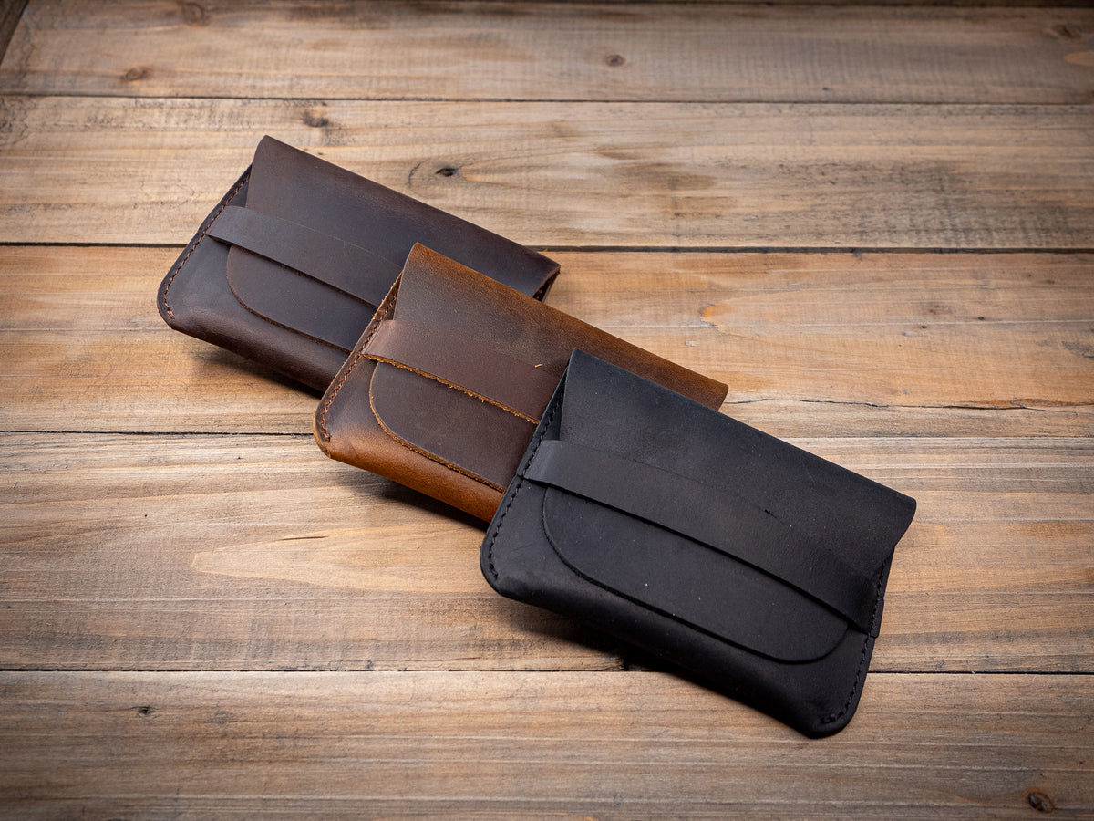 Folding Leather Business Card Holder 3 Colors