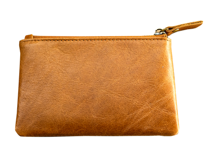 Leather Card & Coin Purse with Key Ring RFID Blocking