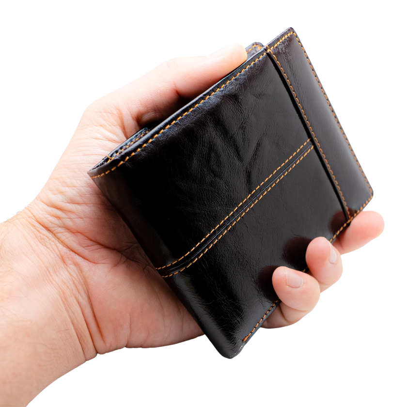 Large Crazy Horse Leather Wallet 16 Cards, Personalized, RFID Blocking